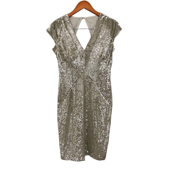 Escada Deienna Sequin Cocktail Dress US 6 100% Silk Open Back Formal Glam Party - Picture 2 of 16